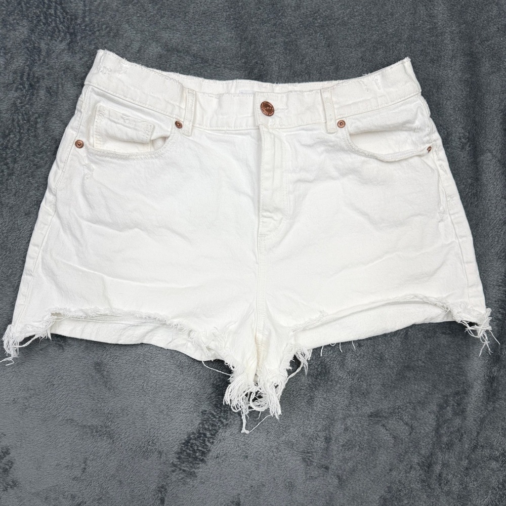 LOFT Made and Loved White‎ Denim Shorts Frayed Hem Casual Women's Size 30
